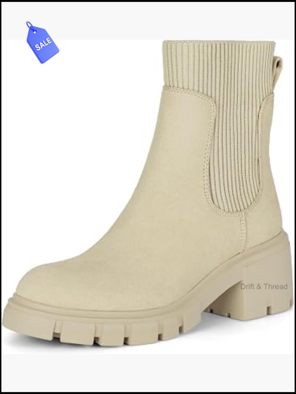 Women's Chunky Platform Chelsea Ankle Boots Non-Slip Suede
